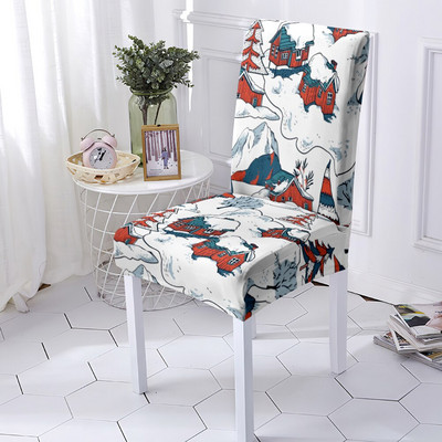 Husă elastică pentru scaun de mese de Crăciun Fericit Husă pentru scaune din spandex Husă pentru scaune elastice pentru nuntă, hotel, banchet, decorare acasă