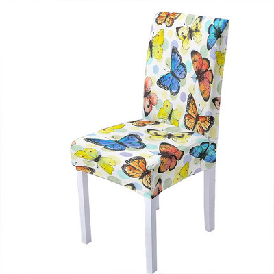 Huse pentru scaune din spandex cu imprimeu de flori de trandafiri pentru sufragerie, scaune de vara, cu spatar inalt pentru sufragerie, petrecere, nunta, decorare