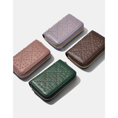 Portofel pentru carduri metalice cu fermoar pentru femei