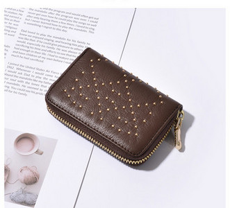 Portofel pentru carduri metalice cu fermoar pentru femei