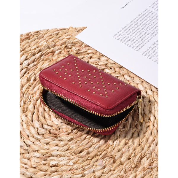 Portofel pentru carduri metalice cu fermoar pentru femei