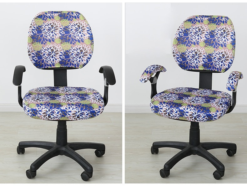 24 színű Lycra irodai számítógépes székhuzat Számítógépes irodai székhez karfával nyomtatott Spandex sztreccs székhuzat