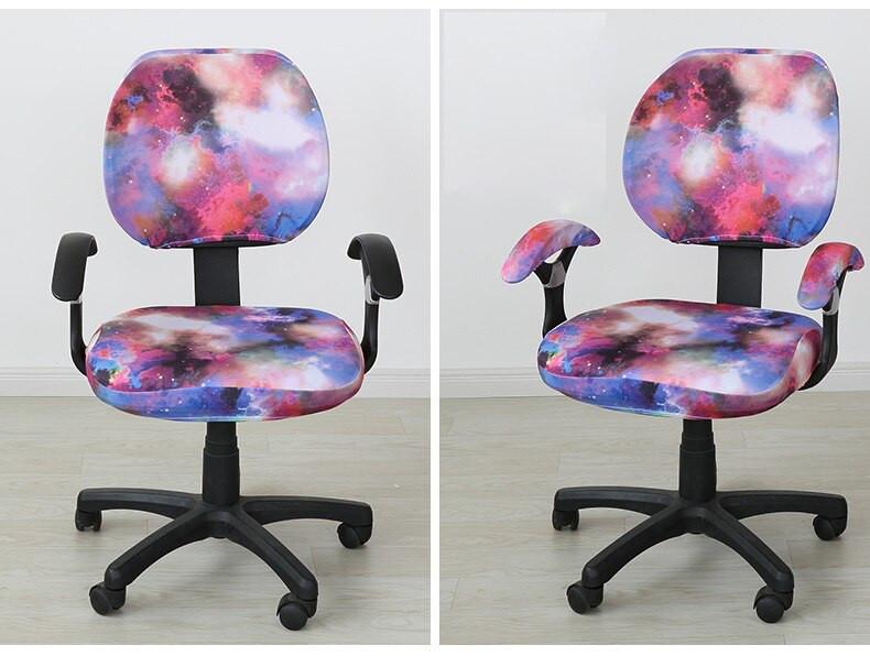 24 színű Lycra irodai számítógépes székhuzat Számítógépes irodai székhez karfával nyomtatott Spandex sztreccs székhuzat