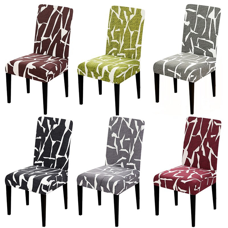 Új poliészter elasztikus négyzet háttámlás székhuzat Modern kivehető szennyeződésmentes konyhai szabálytalan csíkos üléstok sztreccs székhuzat