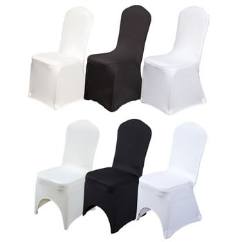 Καλύμματα καρέκλας Λευκό κάλυμμα γάμου γενικής χρήσης για εστιατόριο Δείπνο ξενοδοχείου Πάρτι τραπεζαρίας Lycra Polyester Spandex Κάλυμμα καρέκλας