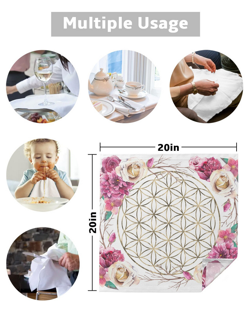 Gyvybės gėlė Rožių sodas Stalo servetėlių rinkinys Nosinaičių rinkinys Vestuvių vakarėlis Padėklas Gimtadienio banketams Arbatos servetėlės