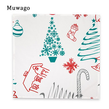 Σουπλά χαρτοπετσέτας με μοτίβο χριστουγεννιάτικων νιφάδων χιονιού Muwago που πλένονται αδιάβροχα αδιάβροχα, ανθεκτικά σε λεκέδες τραπεζαρίας Διακοσμητικά τραπεζοπετσέτες τραπεζαρίας