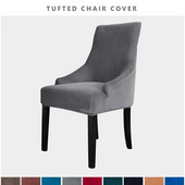 Aksominis kuokštinis valgomojo kėdės užvalkalas Svetainės ištemptas Wingback kėdės užvalkalas Elastinis sparno kėdės užvalkalas valgomojo virtuvei