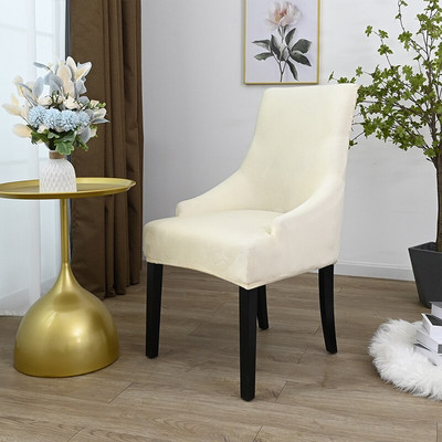 Aksominis kuokštinis valgomojo kėdės užvalkalas Svetainės ištemptas Wingback kėdės užvalkalas Elastinis sparno kėdės užvalkalas valgomojo virtuvei