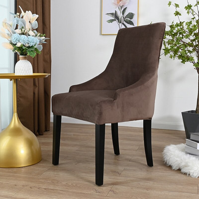 Aksominis kuokštinis valgomojo kėdės užvalkalas Svetainės ištemptas Wingback kėdės užvalkalas Elastinis sparno kėdės užvalkalas valgomojo virtuvei