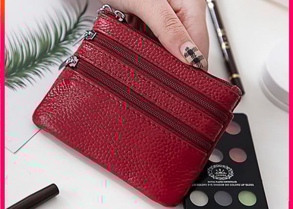 Portofel din piele ecologica cu fermoar