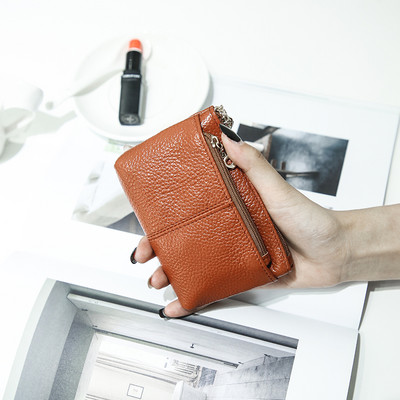 Eko bőrből készült, fogantyús női pénztárca