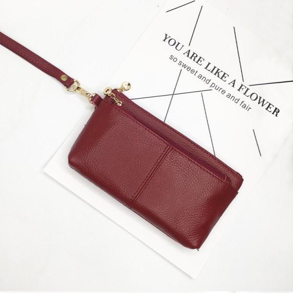 Eko bőrből készült, fogantyús női pénztárca