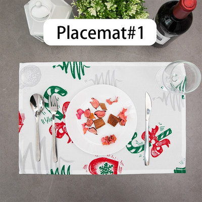 Muwago karácsonyi hóember nyomtatott északi elegáns asztali szalvéták alátétek Mosható, porálló olaj- és foltálló ünnepi dekoráció