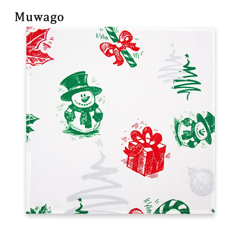 Muwago karácsonyi hóember nyomtatott északi elegáns asztali szalvéták alátétek Mosható, porálló olaj- és foltálló ünnepi dekoráció
