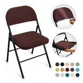 2 žakardo spalvos sulankstomų kėdžių užvalkalų rinkinys Valgomojo kėdės užvalkalas Biuro kompiuterio kėdės sėdynės užvalkalas, elastingas, elastingas