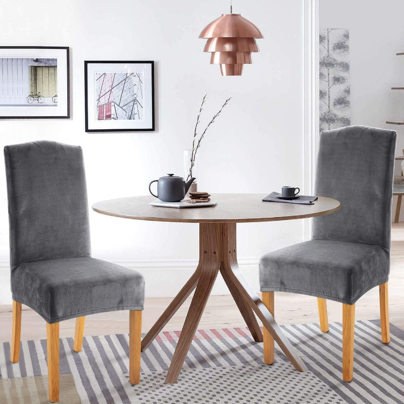 Bársonyos étkezőszékhuzat Spandex elasztikus székhuzat, étkezőszéki székhuzat ülőgarnitúra esküvői szállodai banketthez