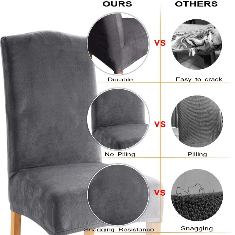 Bársonyos étkezőszékhuzat Spandex elasztikus székhuzat, étkezőszéki székhuzat ülőgarnitúra esküvői szállodai banketthez