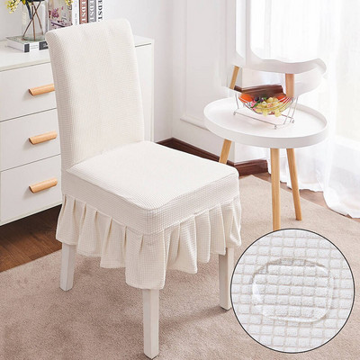 Vízálló kockás székhuzatok konyhai/esküvői elasztikus székhuzatok háttámlával Modern étkező spandex székhuzatok