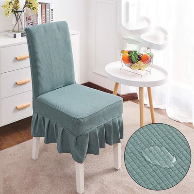 Vízálló kockás székhuzatok konyhai/esküvői elasztikus székhuzatok háttámlával Modern étkező spandex székhuzatok