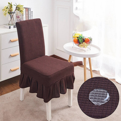Vízálló kockás székhuzatok konyhai/esküvői elasztikus székhuzatok háttámlával Modern étkező spandex székhuzatok