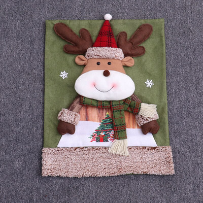 65*50 cm vianočný poťah na stoličku, jedálenské stoličky, kreslené dekorácie, doplnky, 3D Santa Claus, snehuliak, los, dekorácia pre rok 2022