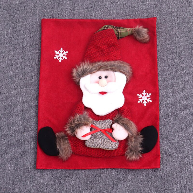 65*50 cm vianočný poťah na stoličku, jedálenské stoličky, kreslené dekorácie, doplnky, 3D Santa Claus, snehuliak, los, dekorácia pre rok 2022