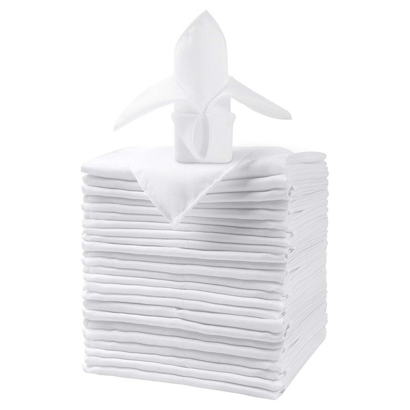 10 bucăți șervețel de pânză 50x50cm lenjerie de masă pentru decorațiuni de nuntă din bumbac pur, alb, servire la restaurant, la banchet, roșu de loc, prosop de ceai