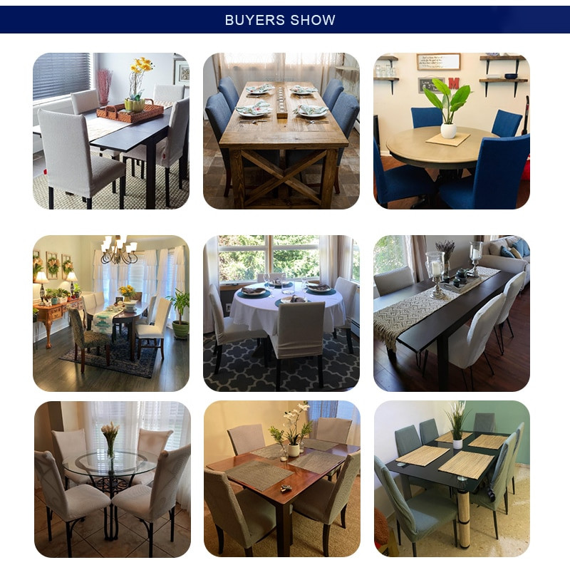 Huse pentru scaune de sufragerie din jacquard solide, cu elastic elastic, husă pentru scaun, pentru acasa, birou, banchet, nuntă