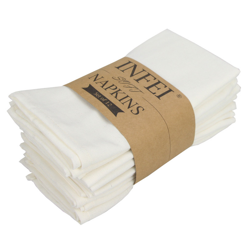Sada 12 ks látkových obrúskov 40x40cm bavlnené ľanové obrúsky prestieranie mäkké jedálenské obrúsky podložka na detský stôl látka na obrúsky