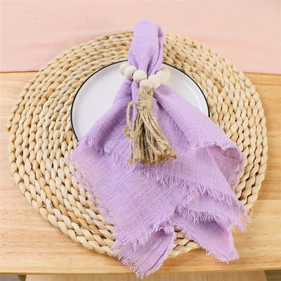 10PCS Kvadratna rustikalna gaza stolna salveta ručnik Reciklirajte Koristite pamučne salvete Stolni rupčić za vjenčanje Dekoracija zabave