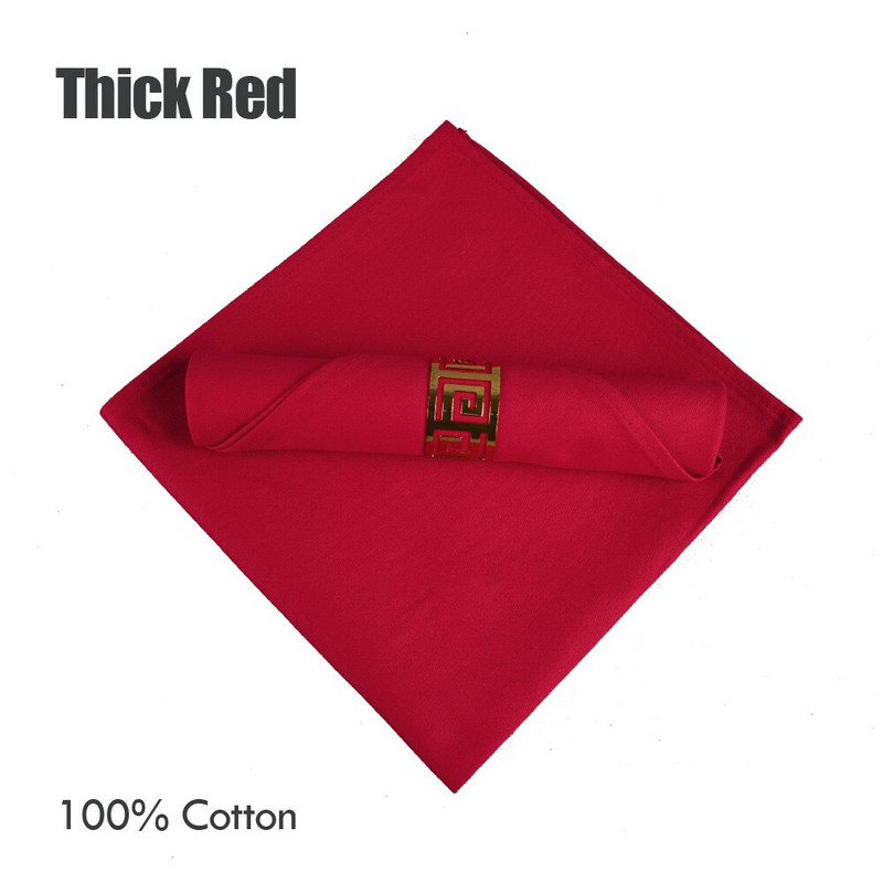 10 db 100% pamut 18x18 hüvelykes Hotel Square összecsukható ruha Western étterem étkezőasztal vastag szalvéta piros fehér szürke rózsaszín