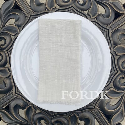 12 vienetų medžiaginės servetėlės 42*42cm kaimo vestuvių dekoravimui gimtadienio vakarėlio staltiesė rožinė serviravimo lininė TABL 100% medvilnė minkšta vakarienė