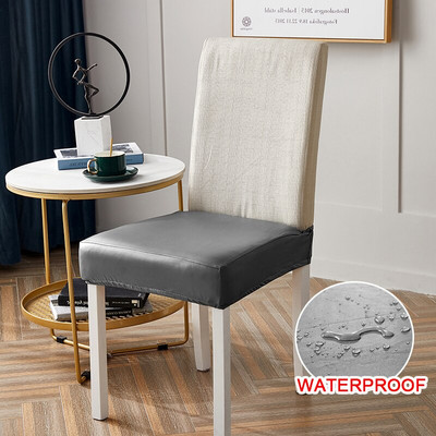 Δερμάτινα καλύμματα καρέκλας τραπεζαρίας Spandex Κάλυμμα μαξιλαριού Αφαιρούμενο κάλυμμα καθίσματος για συμπόσιο κουζίνας Αδιάβροχο αδιάβροχο 1 τεμ.