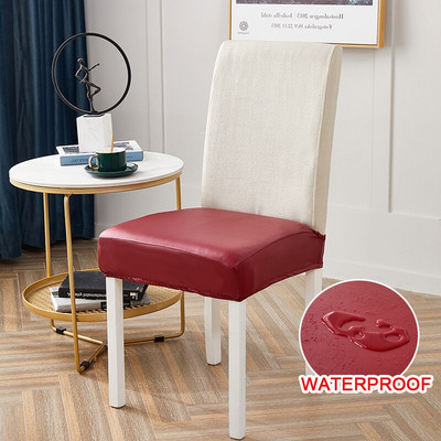 Δερμάτινα καλύμματα καρέκλας τραπεζαρίας Spandex Κάλυμμα μαξιλαριού Αφαιρούμενο κάλυμμα καθίσματος για συμπόσιο κουζίνας Αδιάβροχο αδιάβροχο 1 τεμ.