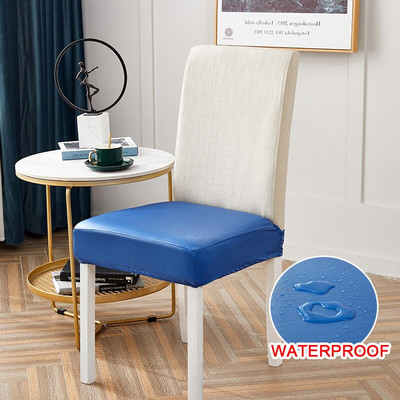 Δερμάτινα καλύμματα καρέκλας τραπεζαρίας Spandex Κάλυμμα μαξιλαριού Αφαιρούμενο κάλυμμα καθίσματος για συμπόσιο κουζίνας Αδιάβροχο αδιάβροχο 1 τεμ.