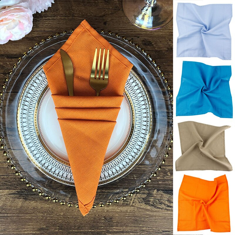 Pamut lenvászon asztali szalvéta Otthoni Esküvő Konyhai Pohár edények Szalvéták Western vacsora asztaldísz 40x40cm