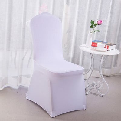 10 ks poťahov na stoličky, látky, svadobné biele poťahy na stoličky, reštaurácia, banket, hotel, večera, párty, lycra, polyester, elastan, AO