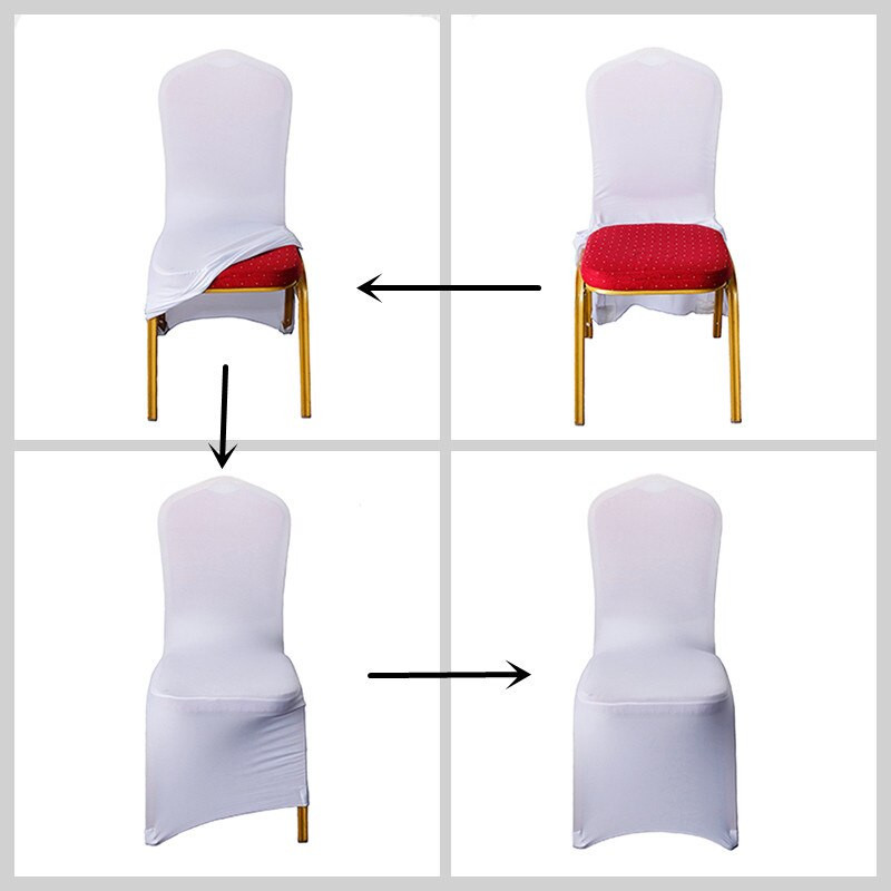 10 ks poťahov na stoličky, látky, svadobné biele poťahy na stoličky, reštaurácia, banket, hotel, večera, párty, lycra, polyester, elastan, AO