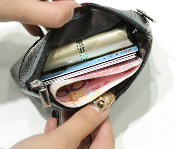 Női pénztárca - cipzárral