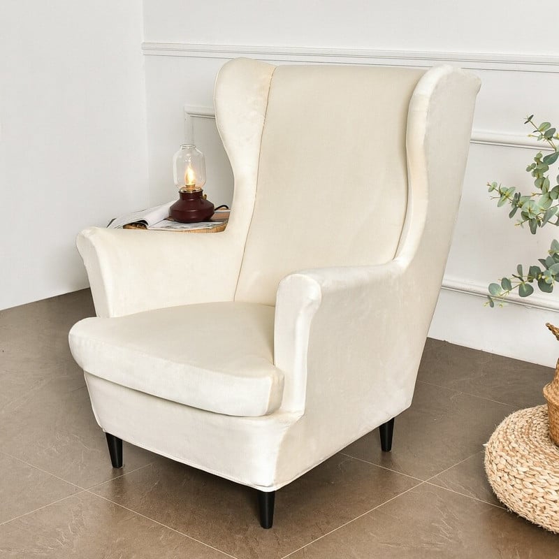 Szárnyhátú székhuzat Velvet Spandex sztreccs fotelhuzatok Irodai számítógépes kanapé huzatok ülőpárna lábtartó huzatokkal