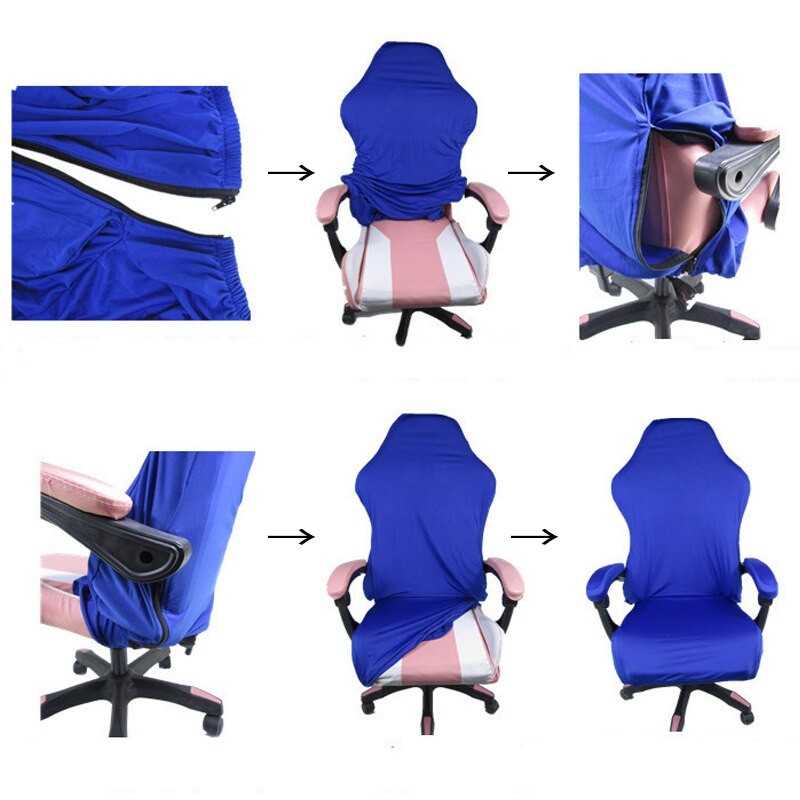 1 rinkinys elastinis kėdės užvalkalas, dulkėms atsparus vientisas biuro kompiuterinių žaidimų kėdės užvalkalas, skirtas lenktyninėms žaidimų kėdėms su porankio dangteliu