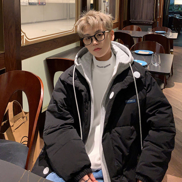 Geaca barbati model larg cu imprimeu si inchidere cu fermoar