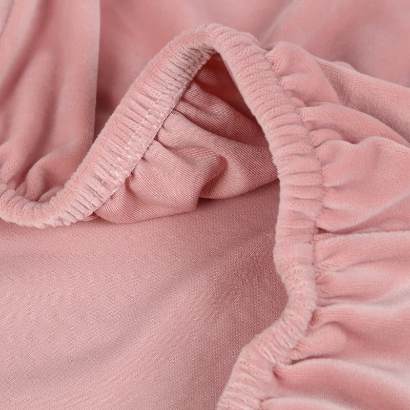 Huse pentru scaune pentru scaune scurte din țesătură din catifea vulpea elastică pentru sufragerie nunta bucătărie acasă, roz