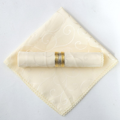 10db 48 x 48cm Poliészter Jacquard Asztali szalvéták Damaszt Esküvői Szalvéták Étkező Asztal Szőnyegek Zsebkendők