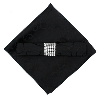 10db 48 x 48cm Poliészter Jacquard Asztali szalvéták Damaszt Esküvői Szalvéták Étkező Asztal Szőnyegek Zsebkendők