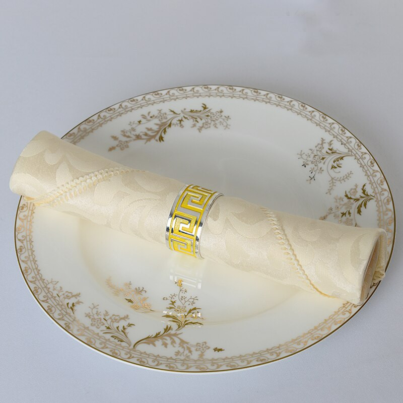 10db 48 x 48cm Poliészter Jacquard Asztali szalvéták Damaszt Esküvői Szalvéták Étkező Asztal Szőnyegek Zsebkendők