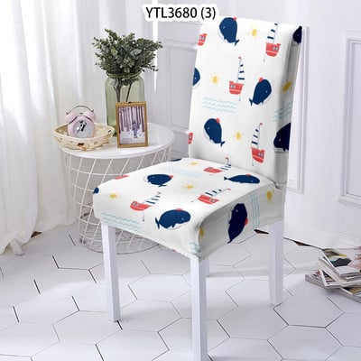 Huse universale pentru scaune cu spătar înalt extensibile din spandex cu spătar Animale Fluture Albină Libelulă Protector pentru scaune