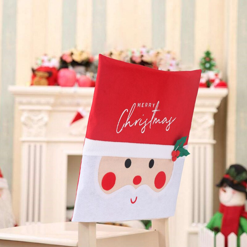 Vadonatúj, aranyos Mikulás háttámla székhuzat Led lámpákkal az étkező kreatív ünnepi karácsonyi parti székhuzatának dekorációjához