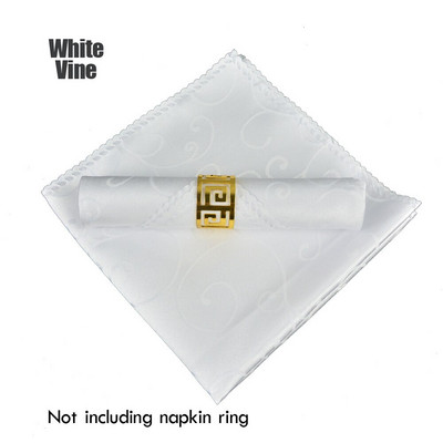 Balta žakardo auksinė servetėlė, 50 dalių rinkinys, vestuvių dekoravimo servetėlė, restoranas, viešbutis, banketas, sulankstomas audinys, speciali kaina